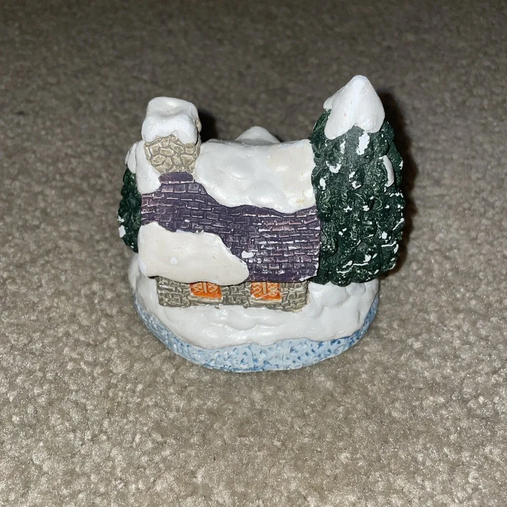 Miniature Light Up Winter Village Cottage Snow Covered Christmas House Figurine